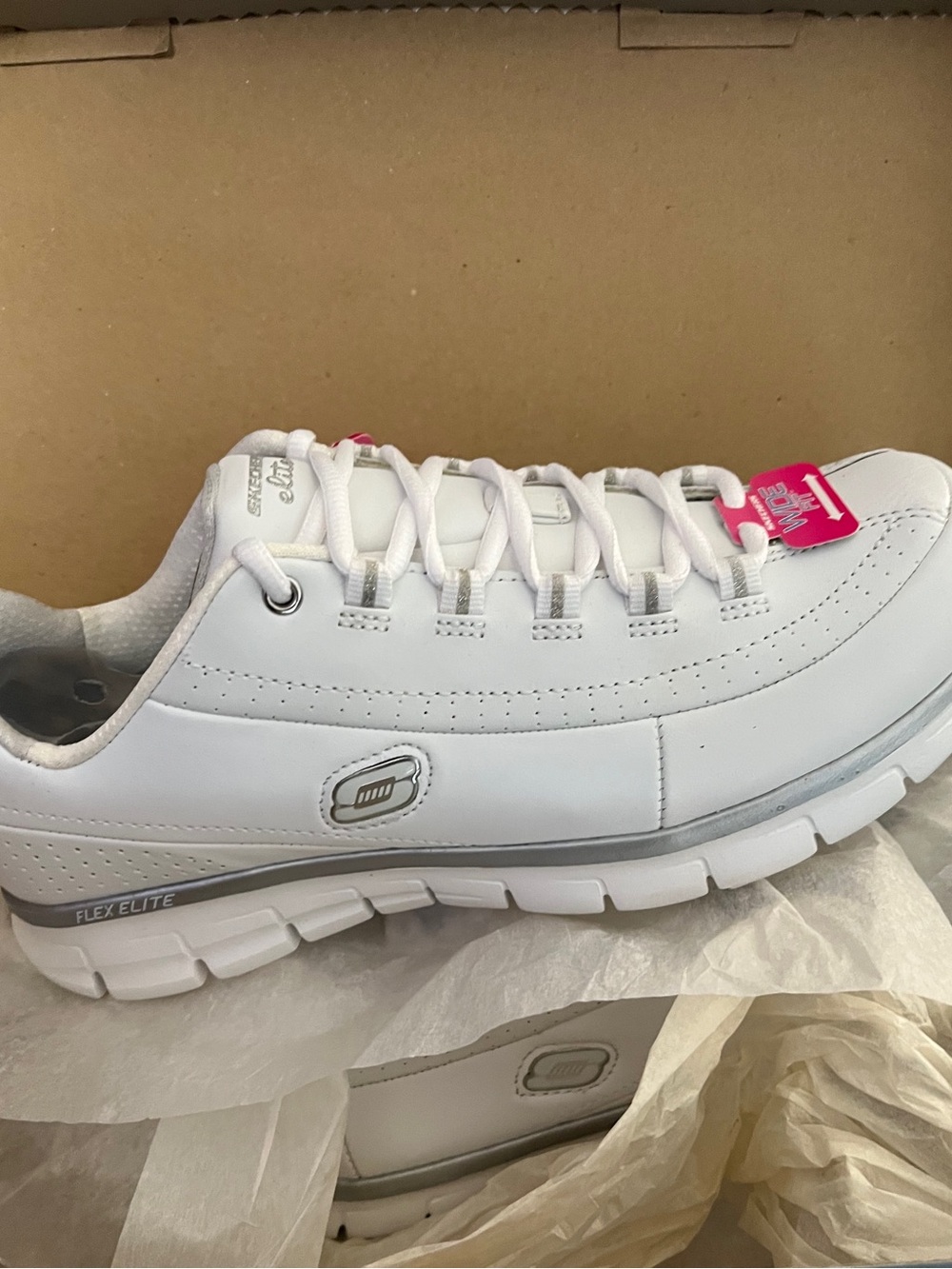 Skechers White Memory Foam Sneakers